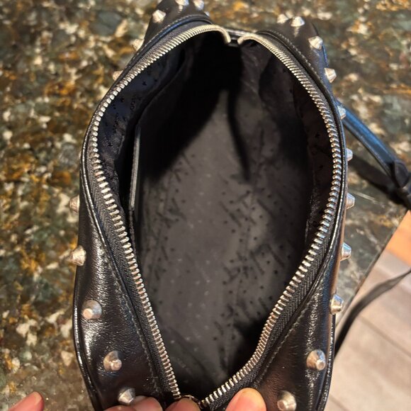 Golden Goose Black Studded Leather Shoulder Bag With Star - Picture 11 of 12